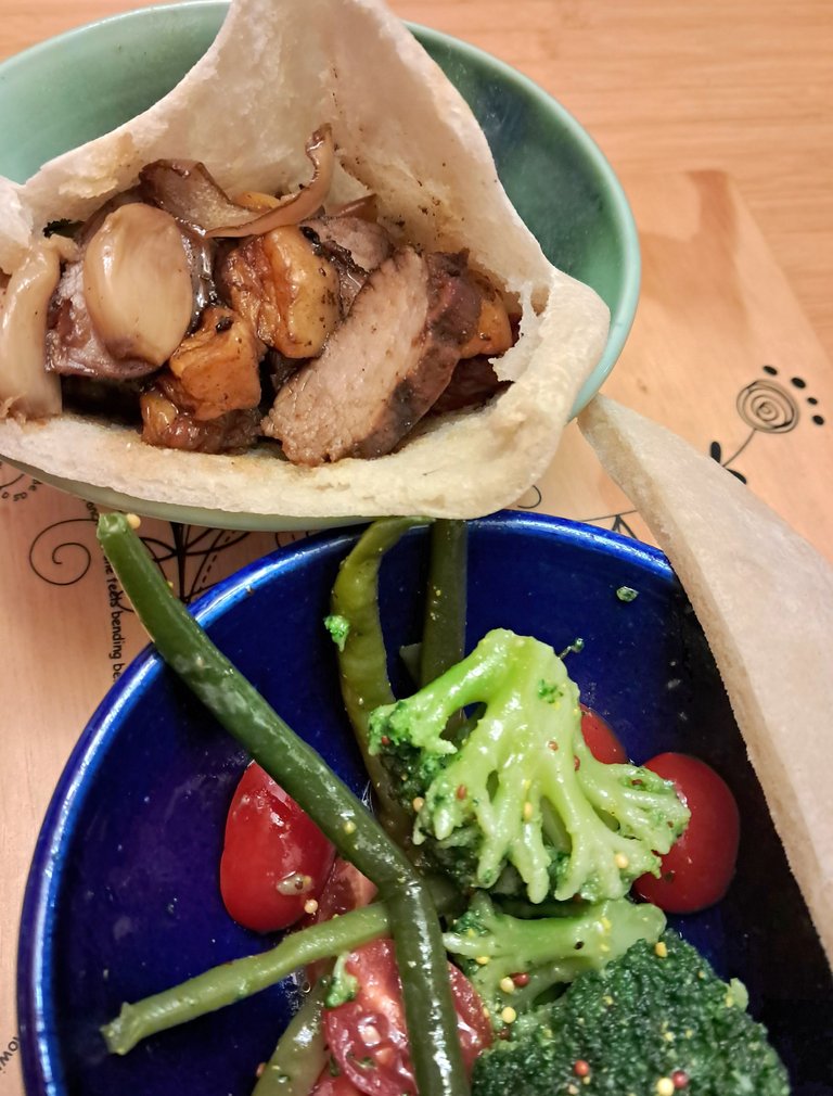 A week night quick, stuffed sourdough pita