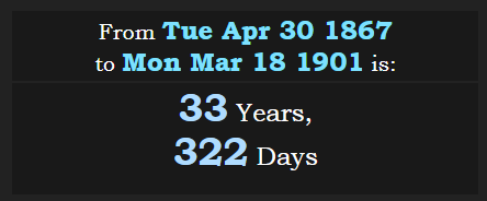 From Golden Gate at 265° day to Manly P Hall birth are 33y 322d.PNG