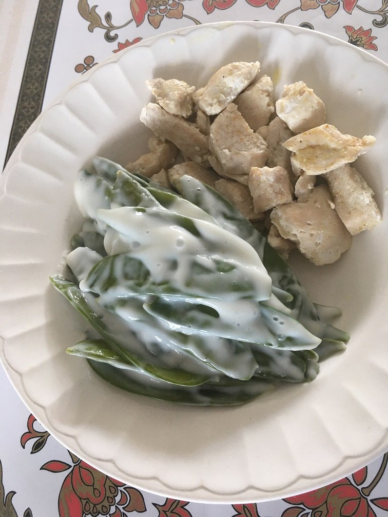 poulet mange tout béchamel.JPG