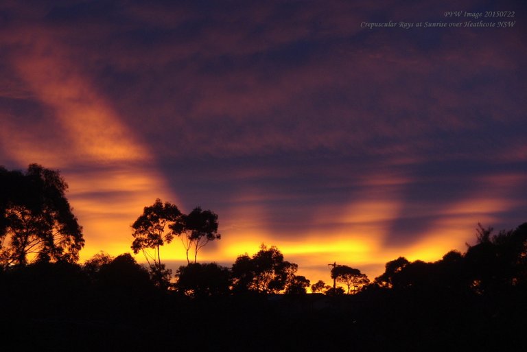 Heathcote Sunrise Crepuscular Rays
