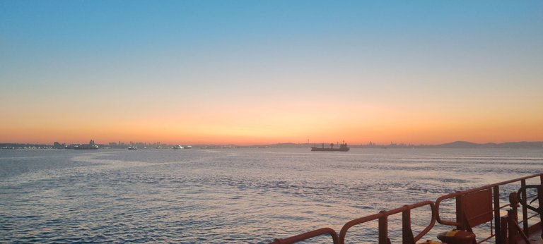 Receiving ship's supply, the sunrise and the bridge