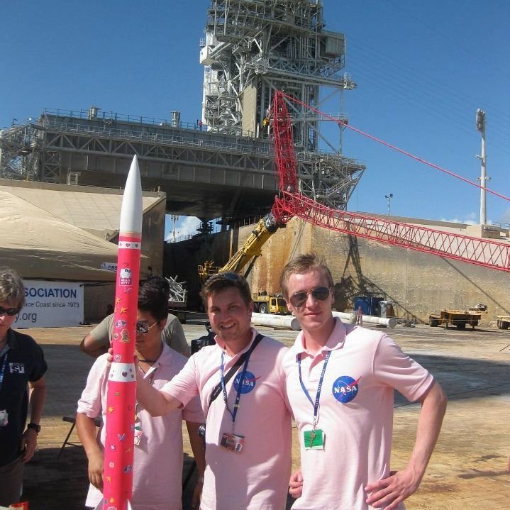 Me and my team in front of Launchpad 39A at NASA Kennedy Space Center