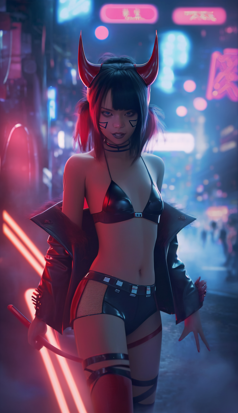 Freiheitsammler_red_girl_in_bikini_with_devil_horns_cyberpunk_b_0350664d-f5fe-4b75-a2df-cae0b3100410.png