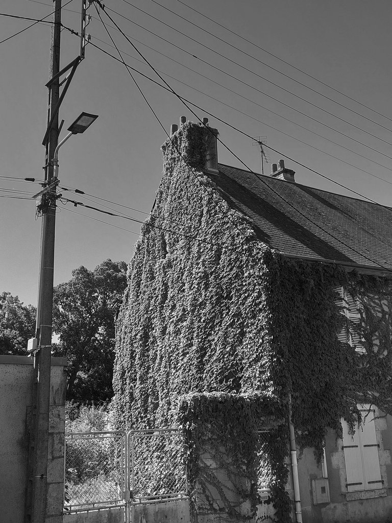A 'typical' French town in black and white