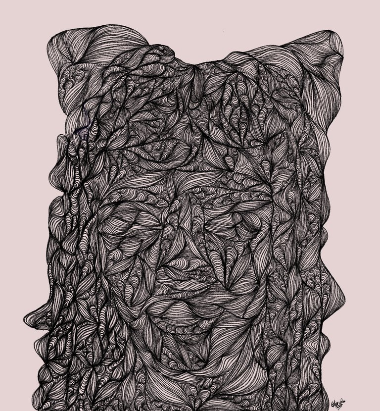 Abstract line drawing gotten from a face.