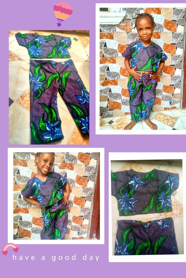My daughter's new favourite 2-piece ankara outfit