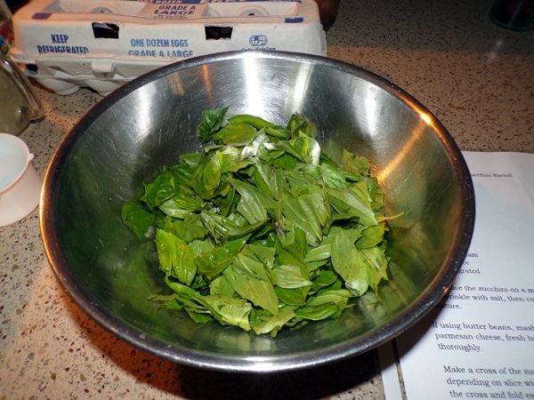 Zucchini ravioli - torn basil leaves crop July 2024.jpg