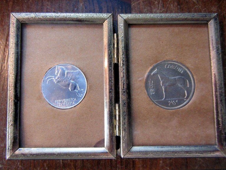 Framed coins, front, horses Jan 2025.jpg