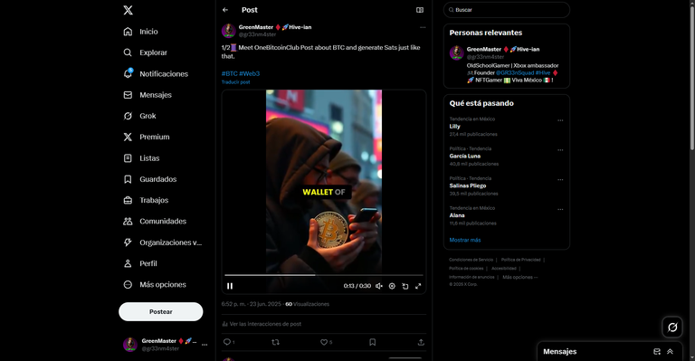 FireShot Capture 168 - (5) GreenMaster ♦🚀Hive-ian en X_ _1_2🧵Meet OneBitcoinClub Post ab_ - [x.com].png