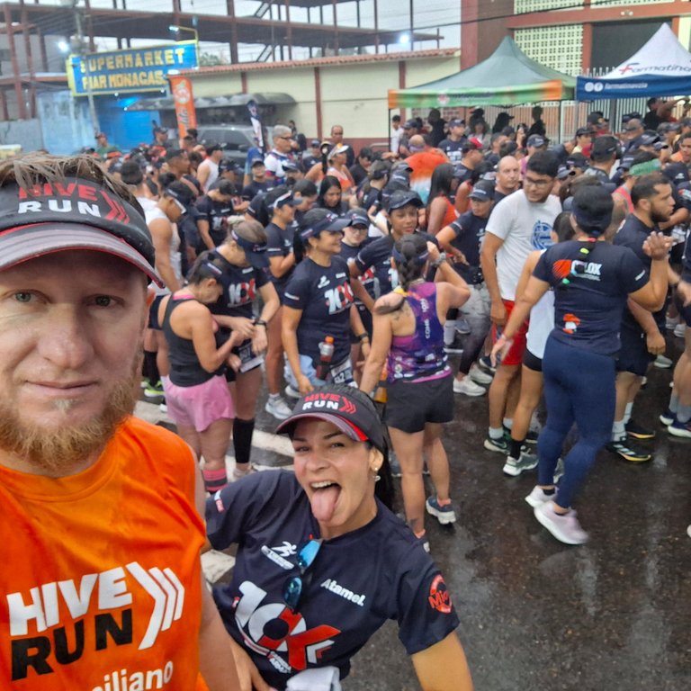 momentos antes de iniciar la carrera
