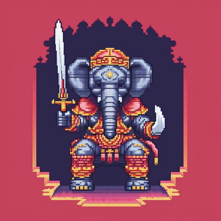 grapthar_8bit_pixel_artwork_of_an_Elephant_Samurai_swinging_his_15fd1e92-95c5-4cf7-aeef-a0e5b03a1d77.png