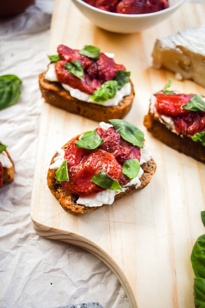 Roasted Strawberry, Basil,  Cream Crostini2.jpg