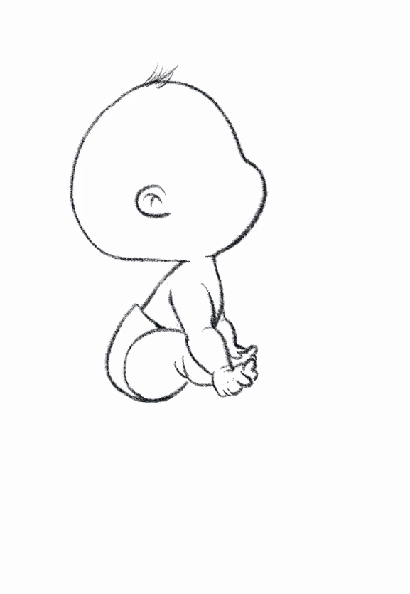 Easy Baby drawing sketch, New born baby drawing step by step