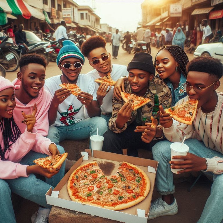 People eating pizza in Nigeria, young people.jpeg