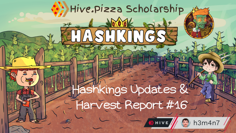 HashKings report - banner created by @h3m4n7 using #hashkings and #hivepizza assets