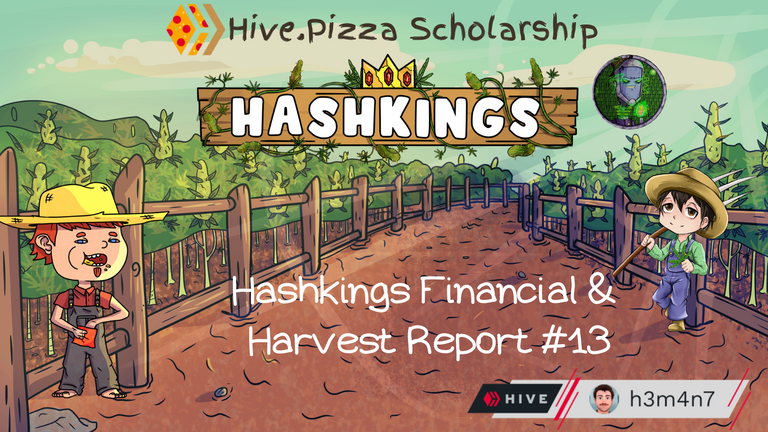 HashKings report - banner created by h3m4n7 using #hashkings and #hivepizza assets