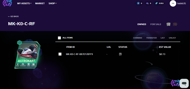 Bought My First NFT on Moon Karts "ASTROKART"