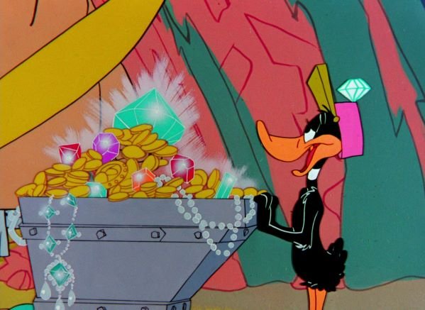 daffy with cart of gold.jpg
