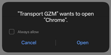 Transport GZM want to open "Chrome" 