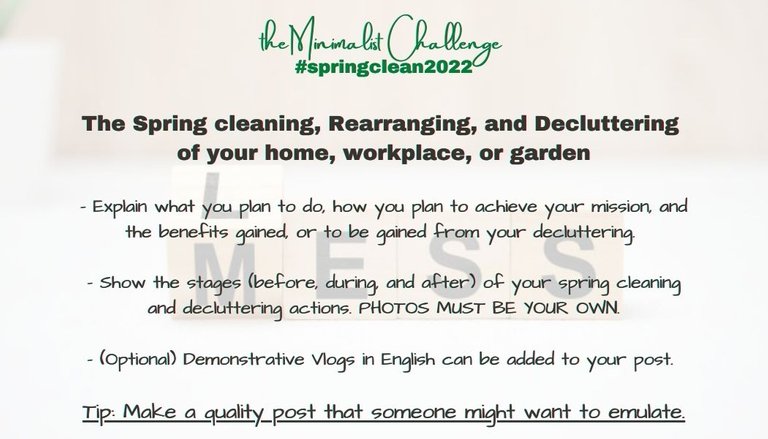 Challenge - Document your spring cleaning and decluttering - Explain your goal, strategy, purpose, and benefits gained from your spring cleaning and decluttering exercise (how, why, when, where, what). - Show step-by-9.jpg
