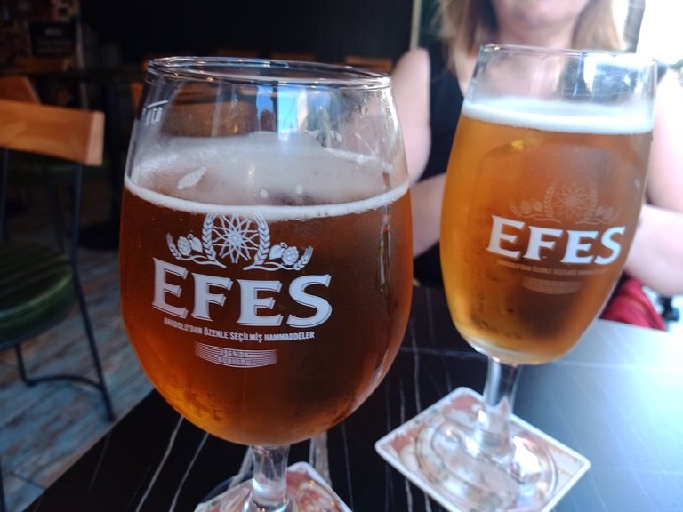 Saturday night out in Istanbul - drinking Efes lager