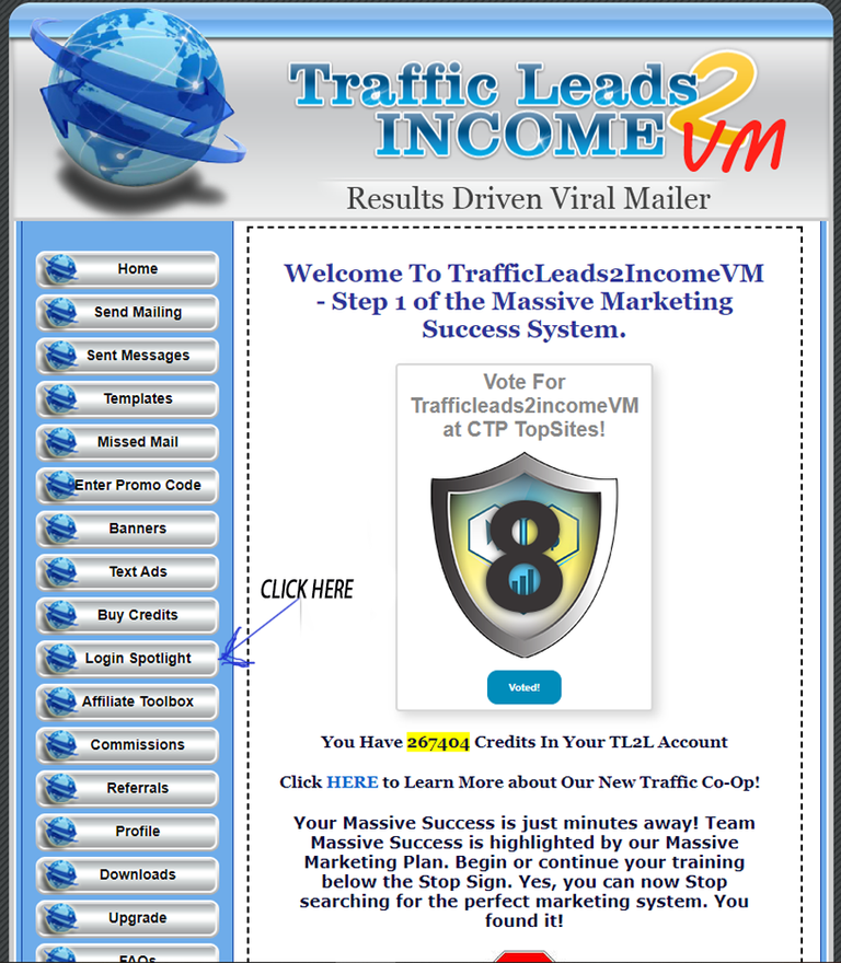 Traffic leads to income finding login spotlight.png