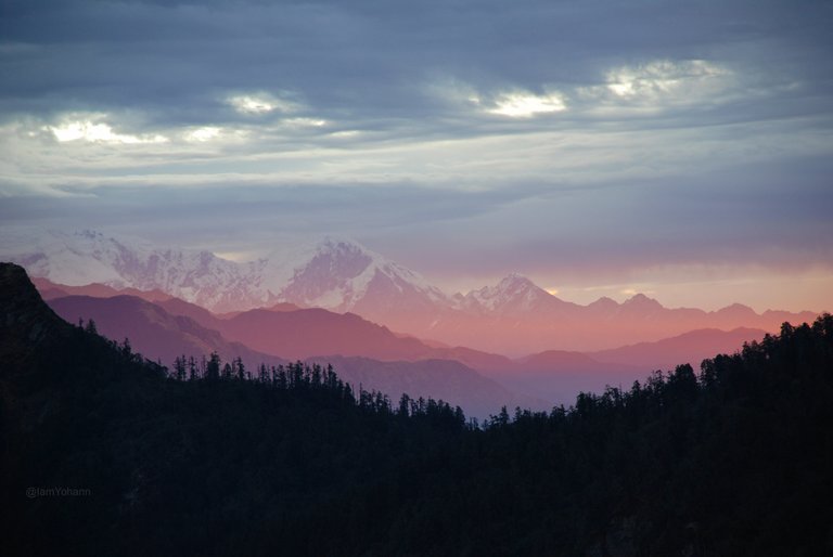 Sun Rising over the Annapurna Mountain Range