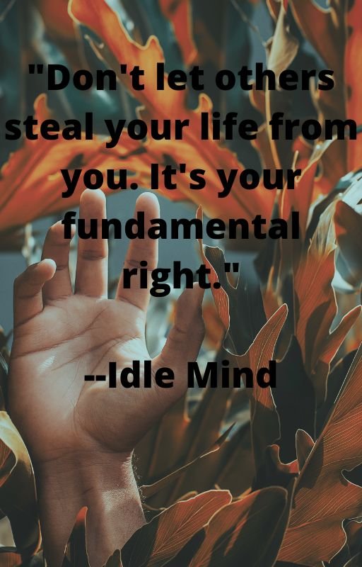 Don't you dare let steal your life from you. --Idle Mind.jpg