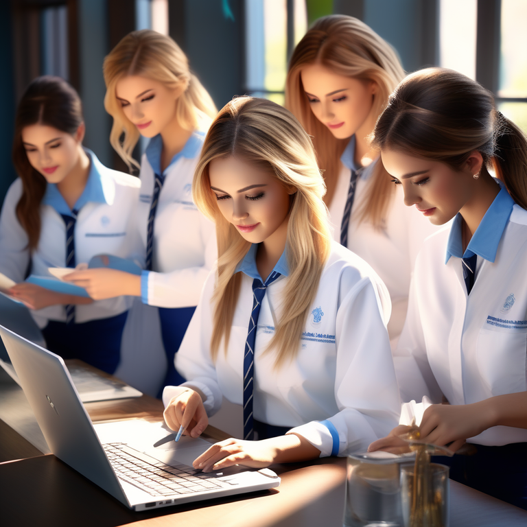 5-female-students-in-uniform-one-student-is-writing-their-thesis-one-student-is-typing-on-a-laptop.png