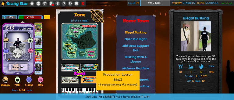 ⭐️ Rising Star Game -  reached level 178. moving upwards in the rankings and updates...