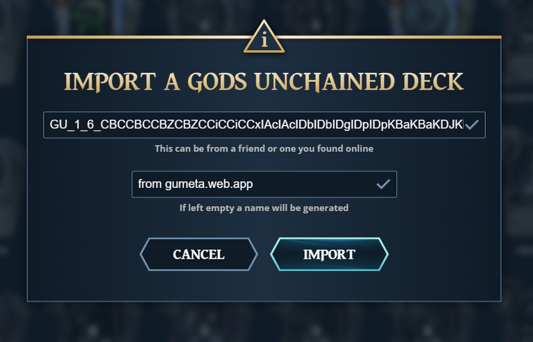 GU client, click 'import deck'