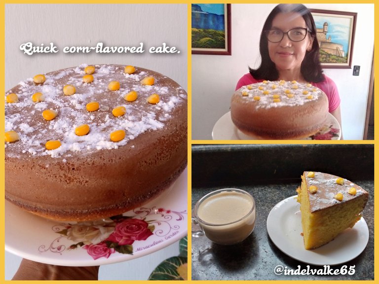 Delicious and easy corn cake with ready mix (Tigo). [Esp-Eng] 