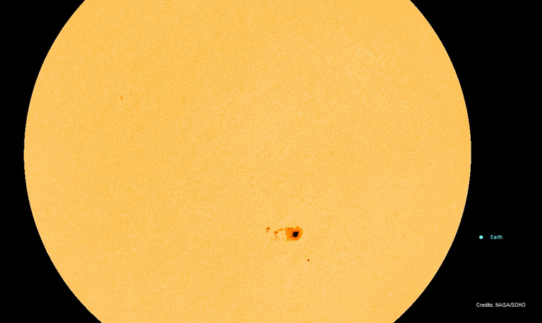 202107012139 Sun AR 2835 Sunspot with Earth.png