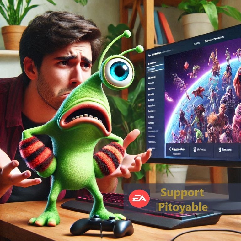 un utilisateur très déçu du support en ligne de EA entertainment avec le jeu SPORE sur lécran.jpg