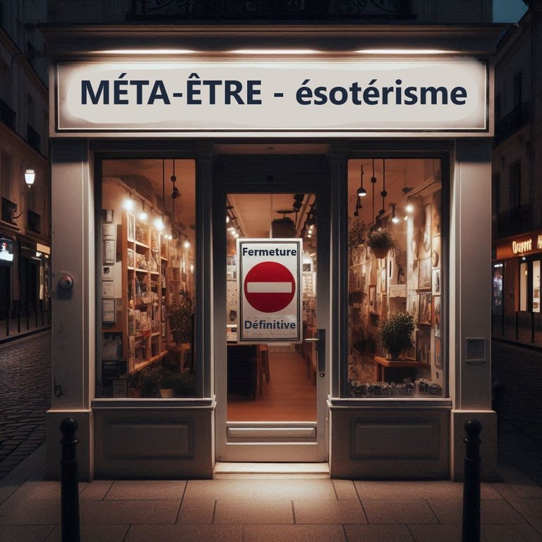 un magasin dans une rue commerçante avec un panneau indiquant Fermeture Définitive en Français.jpg