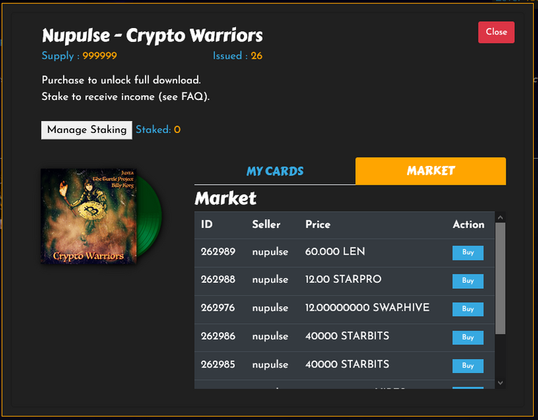 Next goal; unless someone sends it to me, cause I am a crypto warrior, but also an earth warrior :)