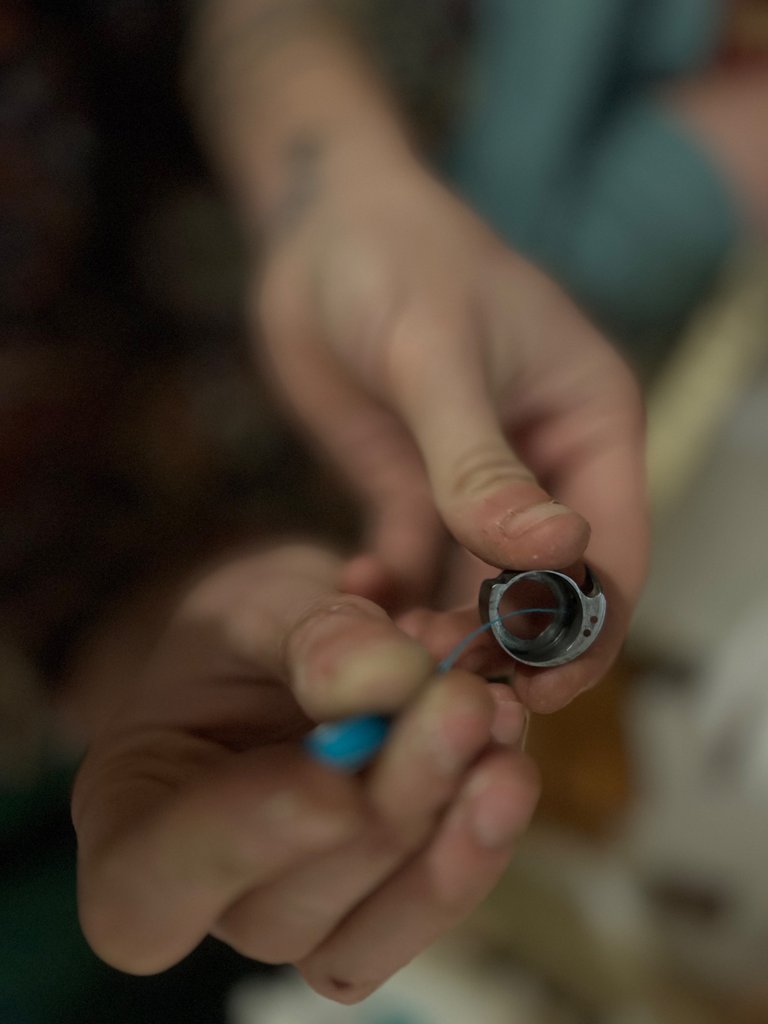 Inserting the wound bobbin into the bobbin casing