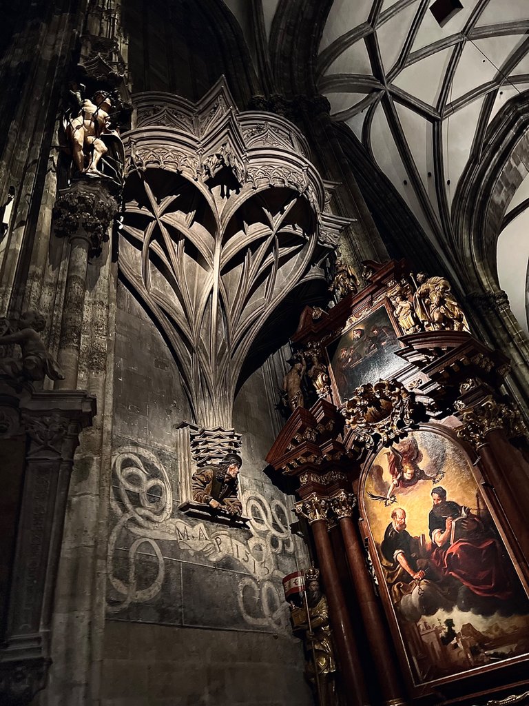 The Mason Builder Watching Over St. Stephen's Cathedral, Vienna, Austria, December 2023