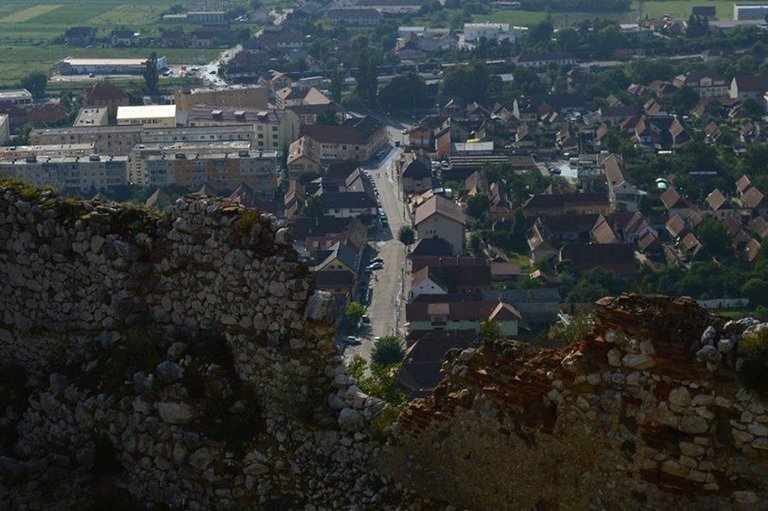 View from the fortress upon the small town, Rosenauer Burg / Râșnov, Brașov County, Romania, Once upon a time.