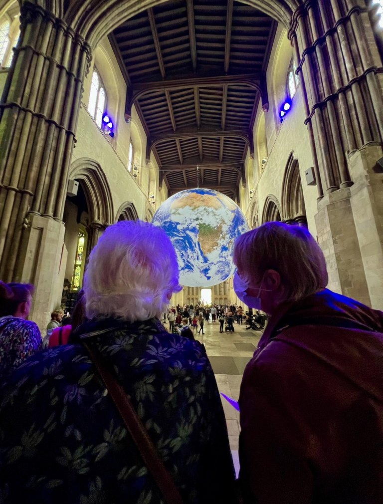 True Friendship is visible even through the mask, Luke Jerram’s Gaia @ Rochester Cathedral, Rochester, Kent, UK, June 2022