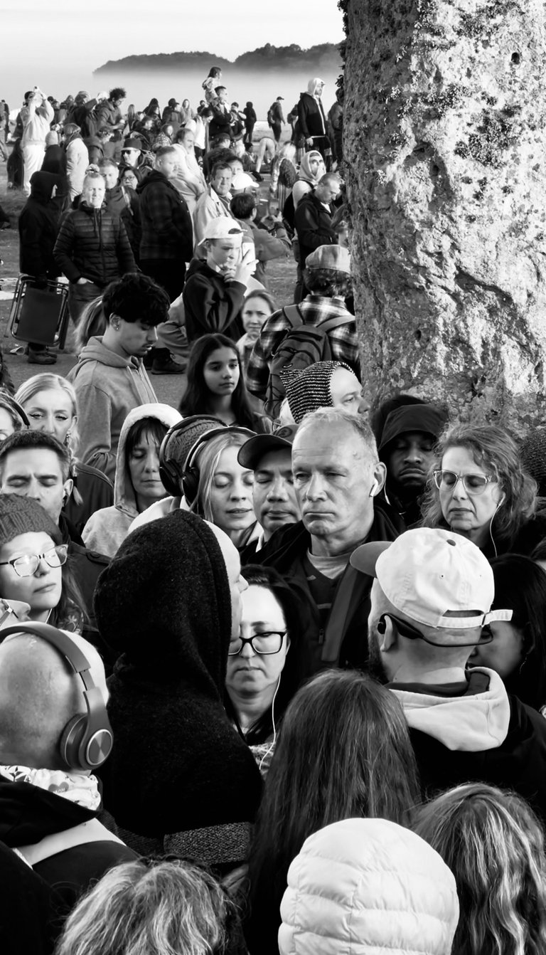 “Warning: the GURU is always SPYing on ya”, Stonehenge, summer solstice, UK 2024