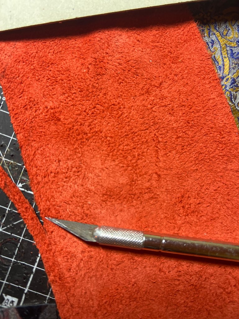 Cutting the edges of the Leather Scrap