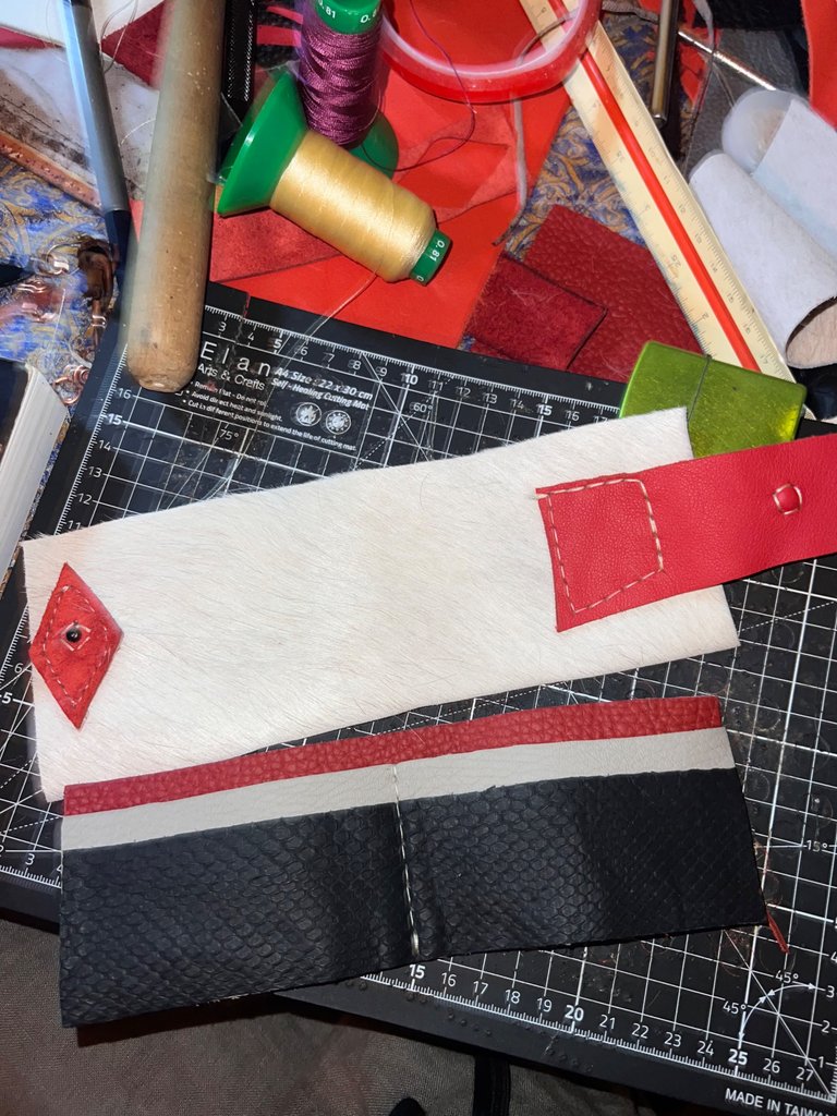 Having the Outer Layer done, all stitched & the inner one Half way there