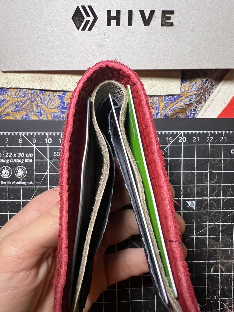 Testing The Wallet curve Before stitching the outer Leather 