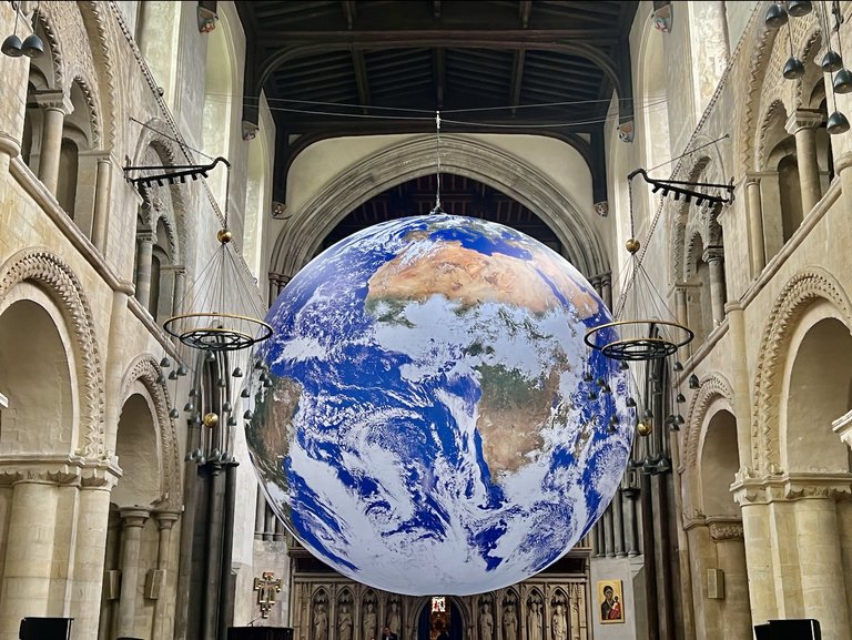 Luke Jerram’s Gaia @ Rochester Cathedral, Rochester, Kent, UK, June 2022