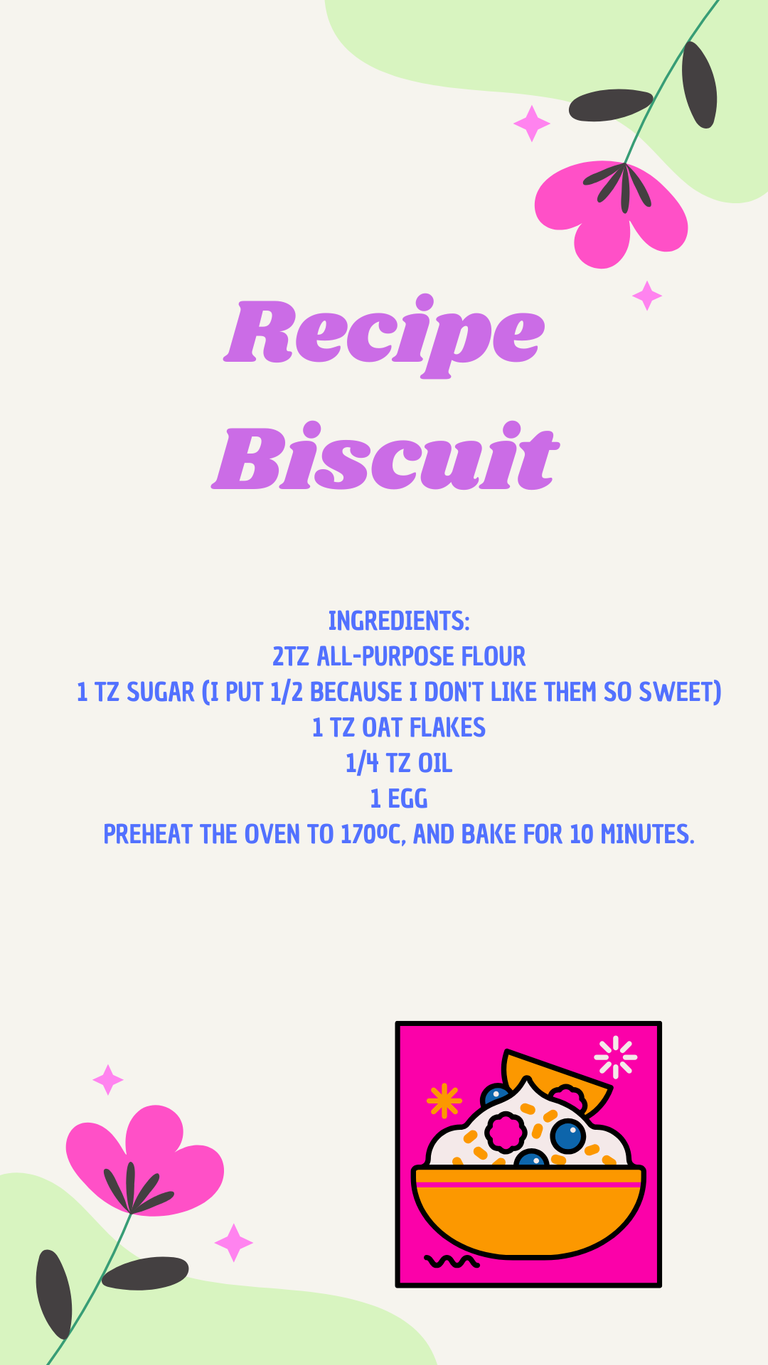 Ingredients 2tz all-purpose flour 1 tz sugar (I put 12 because I don't like them so sweet) 1 tz oat flakes 14 tz oil 1 egg.png