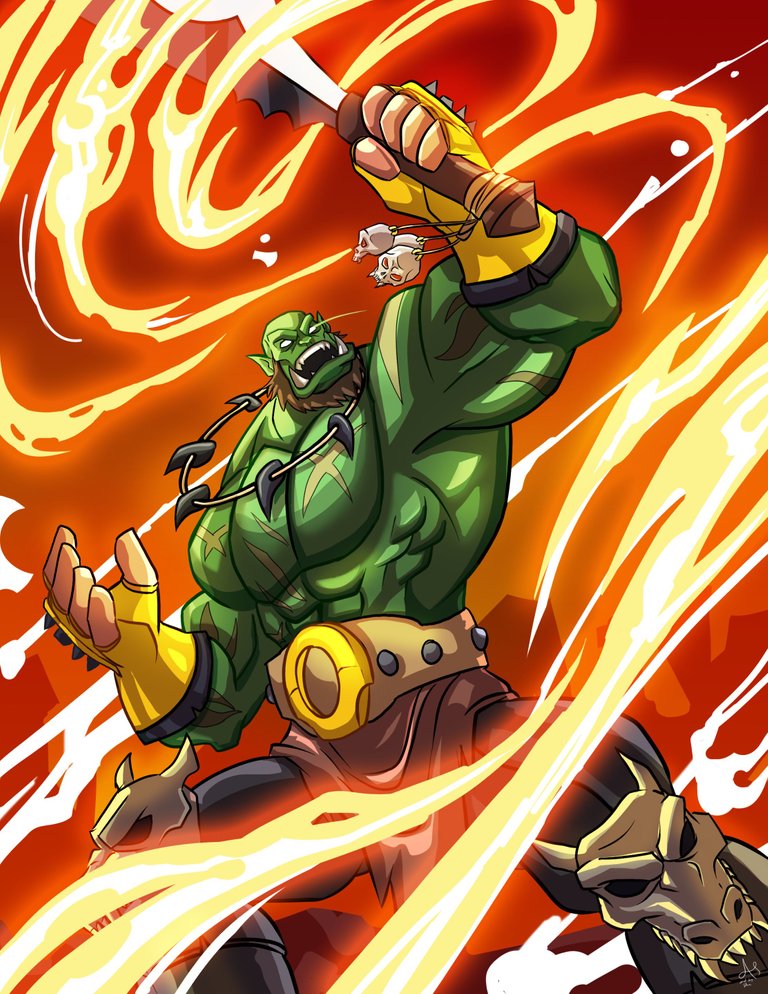 Grum Flameblade Fan Art - Splinterlands Art Contest! Week 174