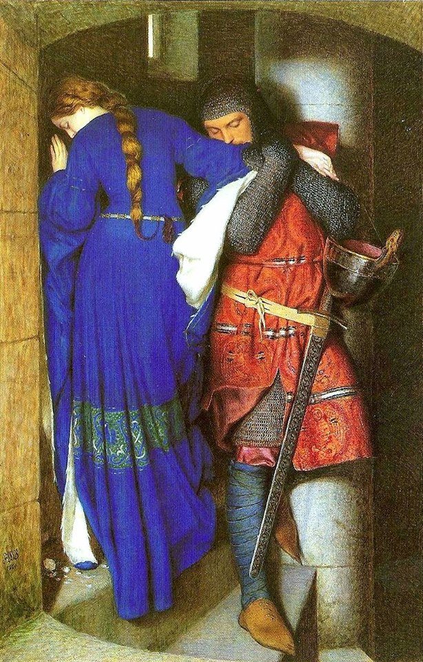Meeting on the Turret Stairs, Frederic W. Burton National Gallery, Ireland.jpg