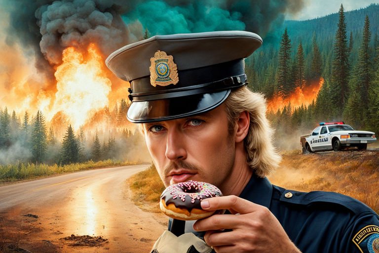 portrait-of-a-policeman-blond-hair-green-eyes-eating-a-donut-with-a-forest-fire-in-the-backgroun.jpeg
