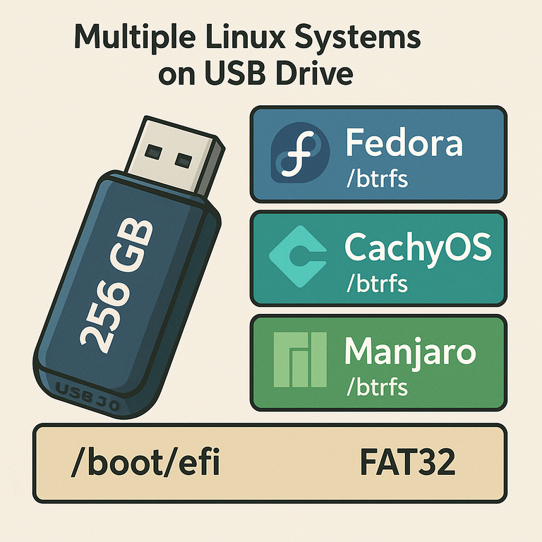 Verschiedene Linuxe auf einem USB-SSD Stick gemeinsam nutzen